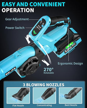 Johdoton Lehtipuhallin 21V – Tehoa 20 000 RPM & Pitkäkestoinen Akku